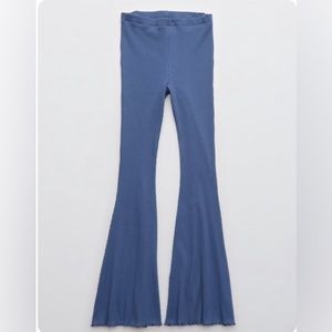 Aerie ribbed high waisted super flare pants